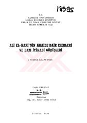 Ali el-Kari'nin akaide dair eserleri ve bazı itikadi görüşleri.pdf